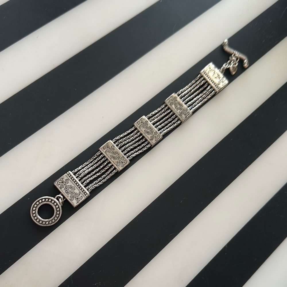 Brighton Silver Multi-Strand Bracelet with intricate details